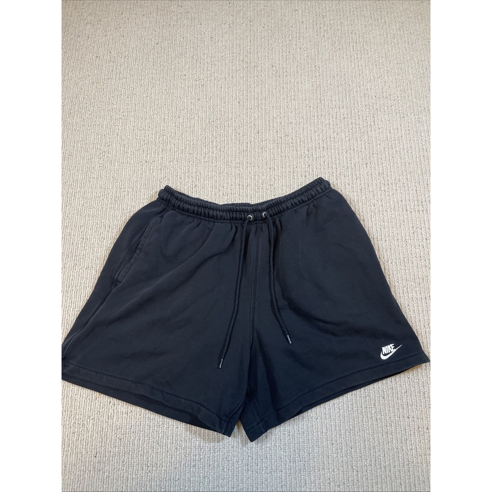 Nike Club Sportswear Men's Medium Cotton Pull On Shorts Black Pockets